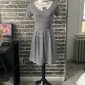 Poof Womens Black and White Striped Dress Size Large